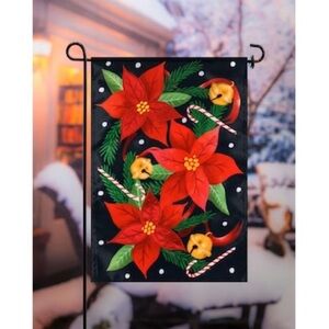 Christmas Poinsettias Garden Flag